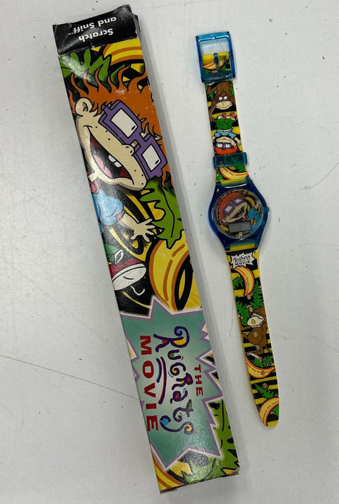 Vintage 90s The Rugrats Movie Watch Lot of 3 Multicolor Scratch & Sniff