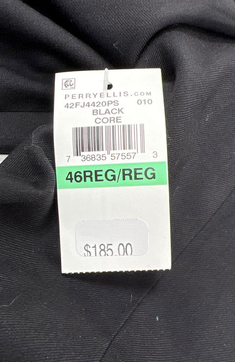 Perry Ellis Men's Black Stretch Core Blazer Suit Jacket NWT Sz 46 Reg
