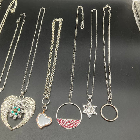 Mixed Costume Jewelry Lot 12 Necklaces Vintage to Modern 0.9 lbs Star Heart