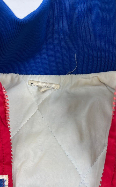 Vintage 80s Kansas Jayhawks Crimson Girls Satin Bomber Jacket Quilted Lined Sz S