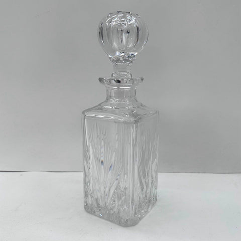 Gorham Crystal Decanter with Stopper Square Spirits Whiskey Bottle 10 Inch