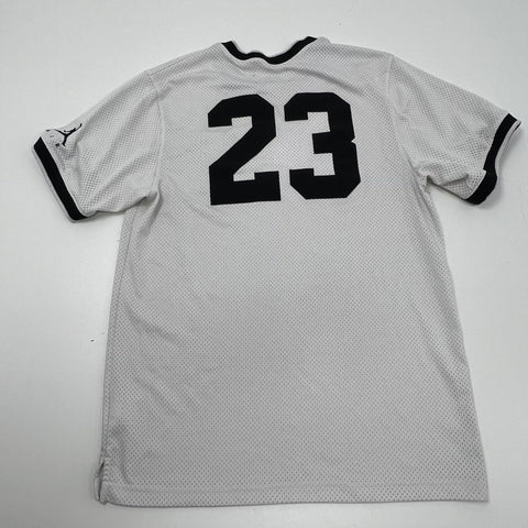 Jordan 23 Mesh Basketball Jersey White Black Short Sleeve Shirt Men's Size M