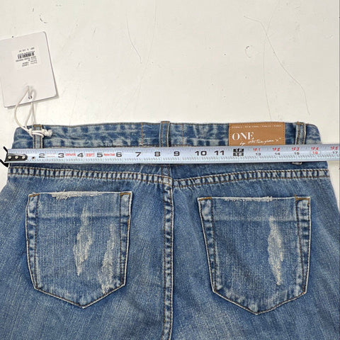 One Teaspoon Women's Trashed Free Birds Skinny Jeans Cobain Blue Sz 30 NWT