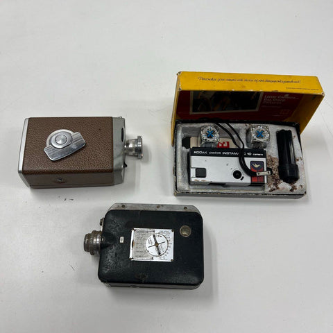 Vintage Kodak Camera Lot Brownie Movie Cine-Kodak Instamatic As-Is Decor
