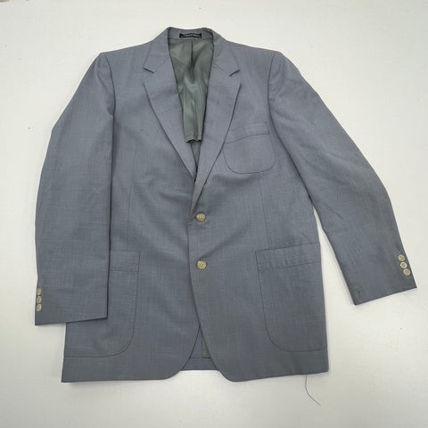 Vintage 70s Mens Gray Patch Pocket Sport Coat Blazer Custom Tailored USA