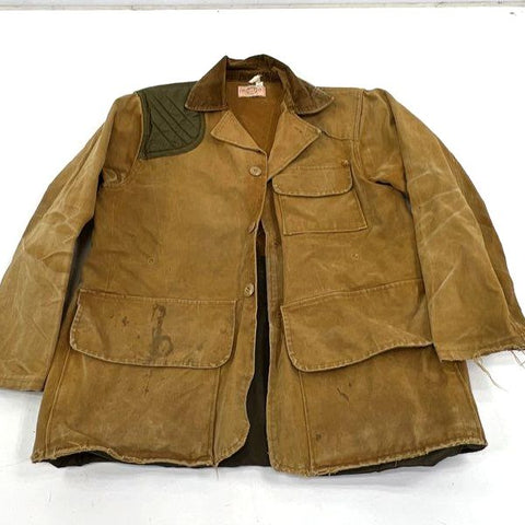 Vintage 70s Saf-T-Bak Brown Canvas Hunting Field Chore Coat Jacket Men's