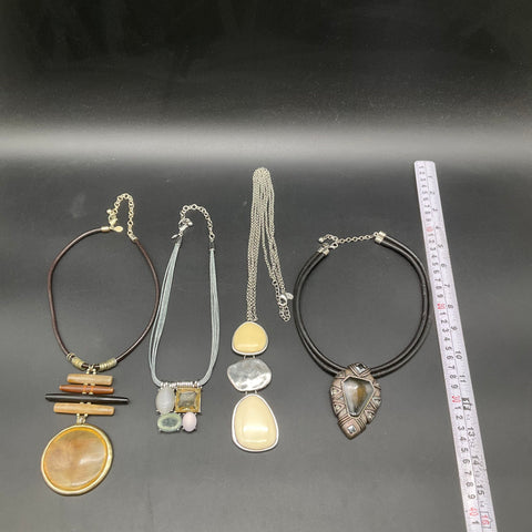 Chico's Statement Necklaces Lot of 4 Multi-Strand Boho Stone Resin Accents