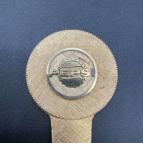 Vintage Pepsi Advertising Letter Opener Gold Tone Metal Textured 8 Inch