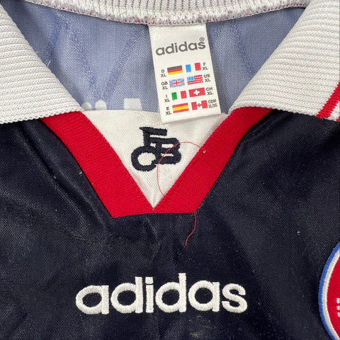 Vintage 90s Adidas Bayern Munich Opel Soccer Jersey Made in England Sz XL