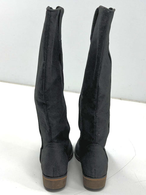 Diba 172602 Black Faux Suede Knee High Riding Boots Women's Size 8M NWT