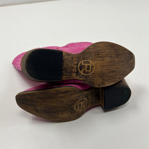 Roper Womens Pink Faux Suede Western Cowboy Boots Square Toe Size 7.5 NWT