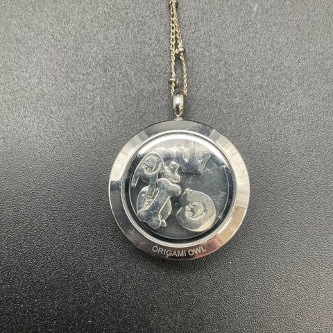 Origami Owl Floating Charm Locket Necklace Lot of 3 Crystal Accented Costume