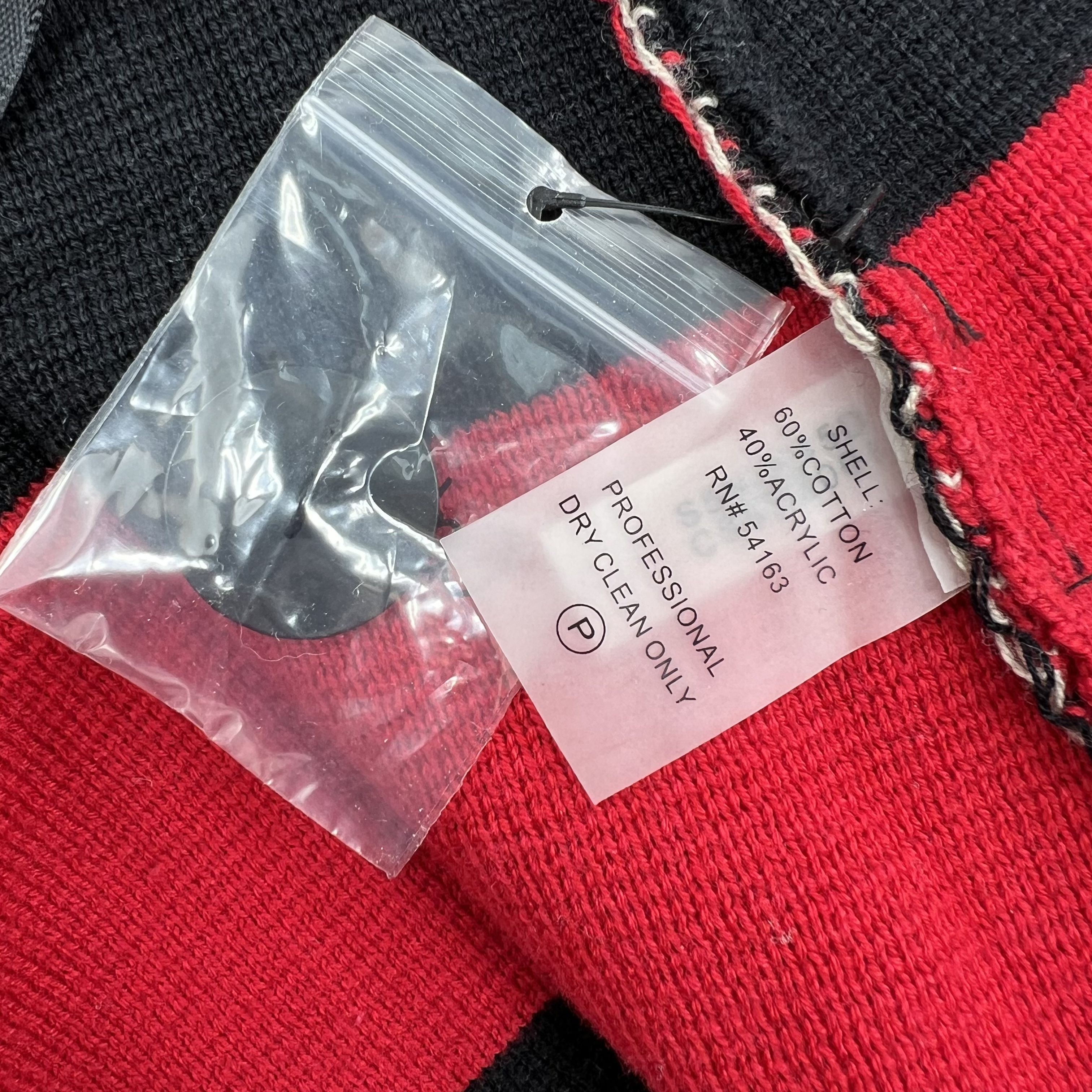 NWT Calvin Klein Red Black Tan Striped Knit Cardigan Blazer Medium $119