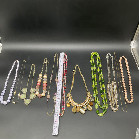 Vintage to Modern Costume Jewelry Lot 1.2 lbs 11 Necklaces J.Crew Beaded