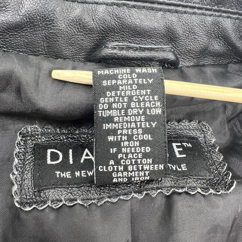 Vintage 90s Dialogue Genuine Leather Button Front Blazer Jacket Sz L