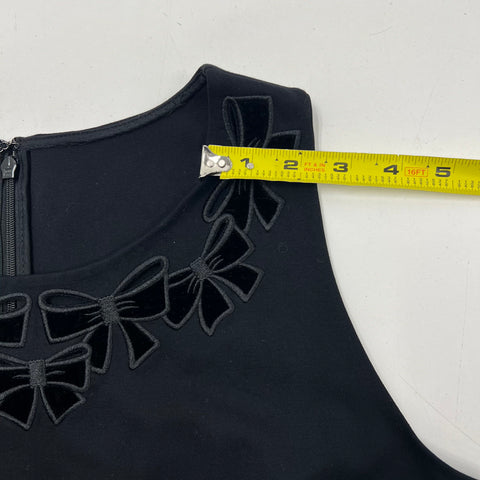 NWT Talbots Black Velvet Bow Cutout Neck Sheath Dress Women's Size 4