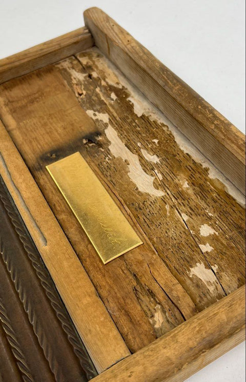 Antique Columbus Washboard Co No. 2062 Brass Wood Laundry Board Standard Size