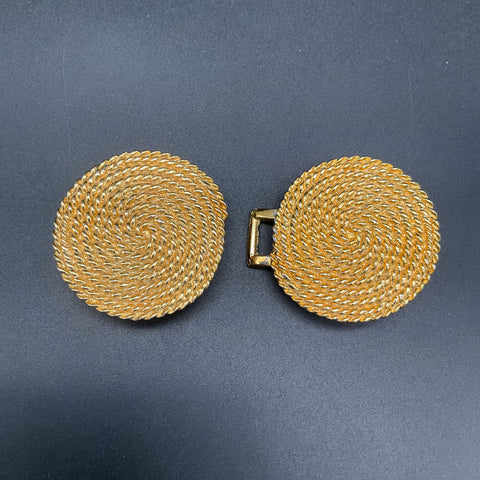 Vintage Douglas Paquette Women's Gold Tone Twisted Rope Belt Buckle 4 Inch