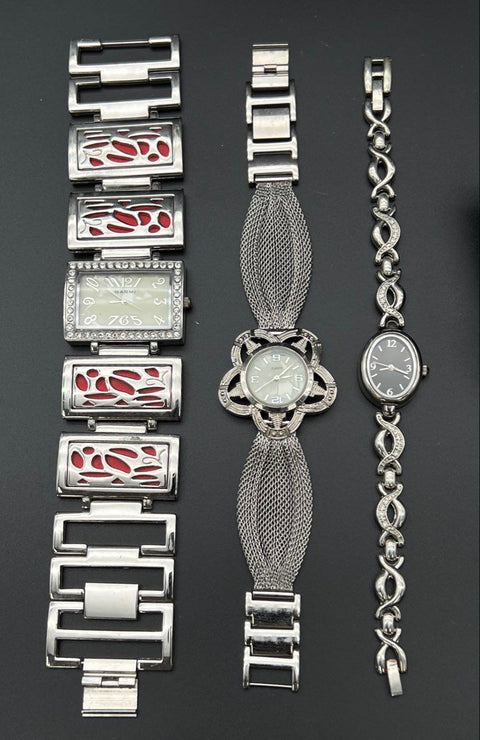Vivani Narmi Stellaris Vintage Modern Silver Tone Women's Watch Jewelry Lot of 7