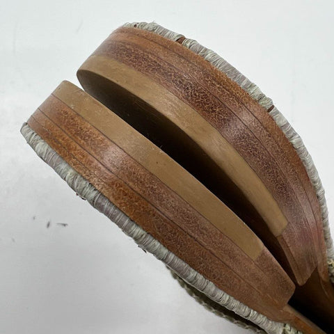 Jenni Kayne Woven Criss Cross Slide Sandal Sage Green Leather Flats Size 39