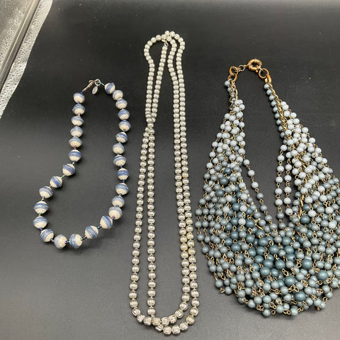 Vintage to Modern Costume Jewelry Lot of 10 Necklaces Beaded Turquoise Style