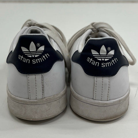 Adidas Stan Smith S81020 White Navy Leather Low Top Sneakers Size 8.5