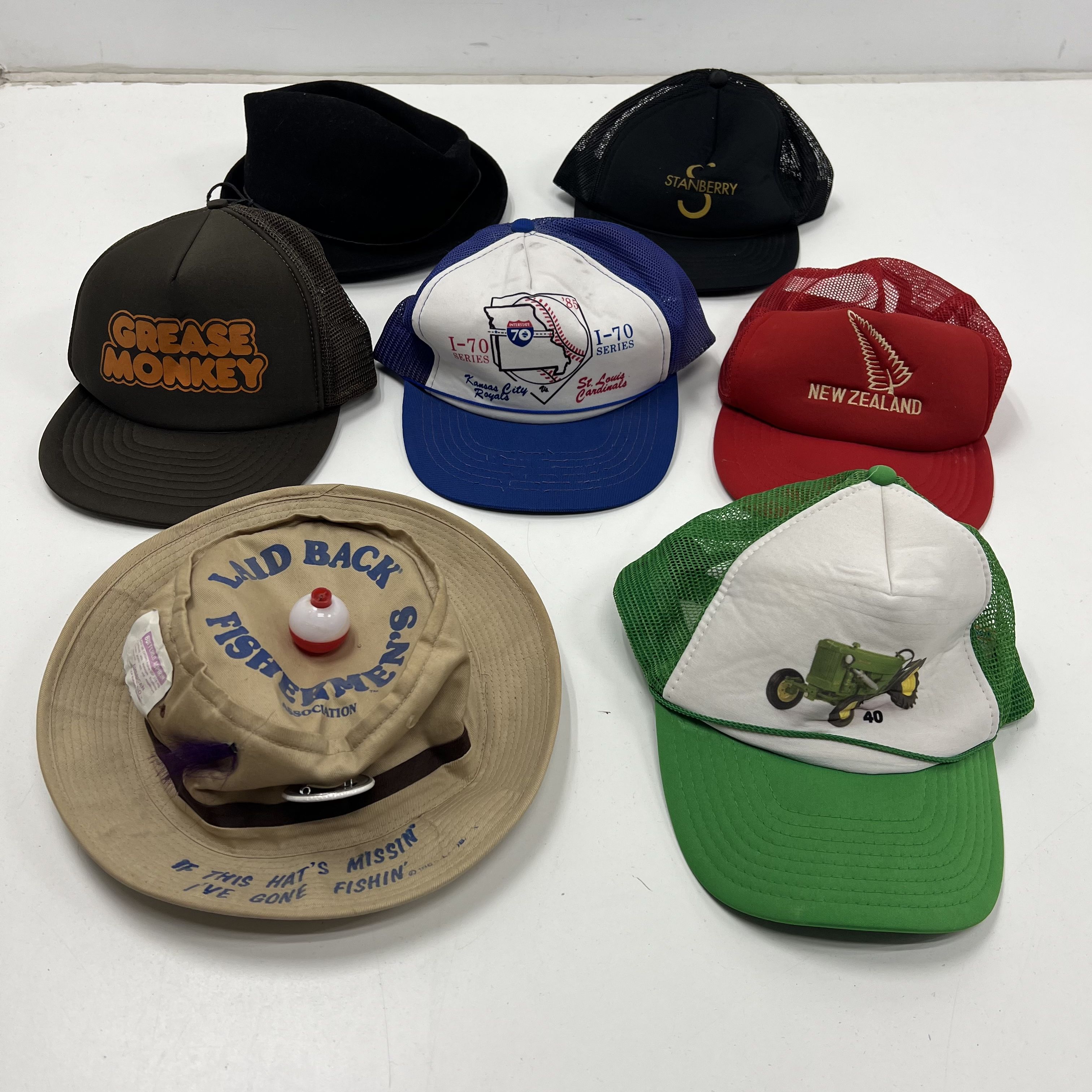 Vintage Lot of 7 Trucker Hats Snapback John Deere I-70 Series Bucket Hat