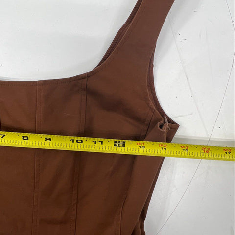 Elie Tahari Women's Brown Cotton A-Line Fit & Flare Dress Sz S