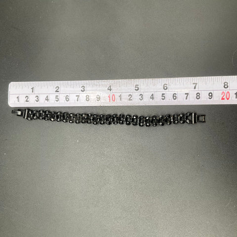 Vintage Lot West Germany Black Glass Faceted Bead Necklaces & Bracelet Set of 7