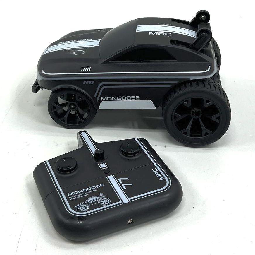 Sharper Image Mongoose Matte Black Remote Control RC Racer Stunt Car c2022 WORKS