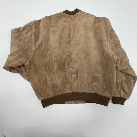 Vintage 80s Hammacher Schlemmer Suede Leather Bomber Jacket Made in USA Sz M