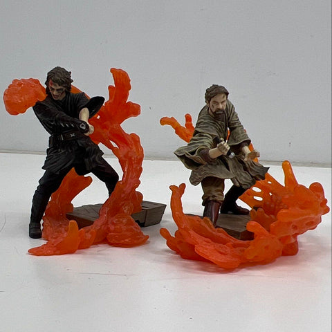 2005 Hasbro Star Wars Unleashed Anakin vs Obi-Wan Lot Mustafar Duel Figures