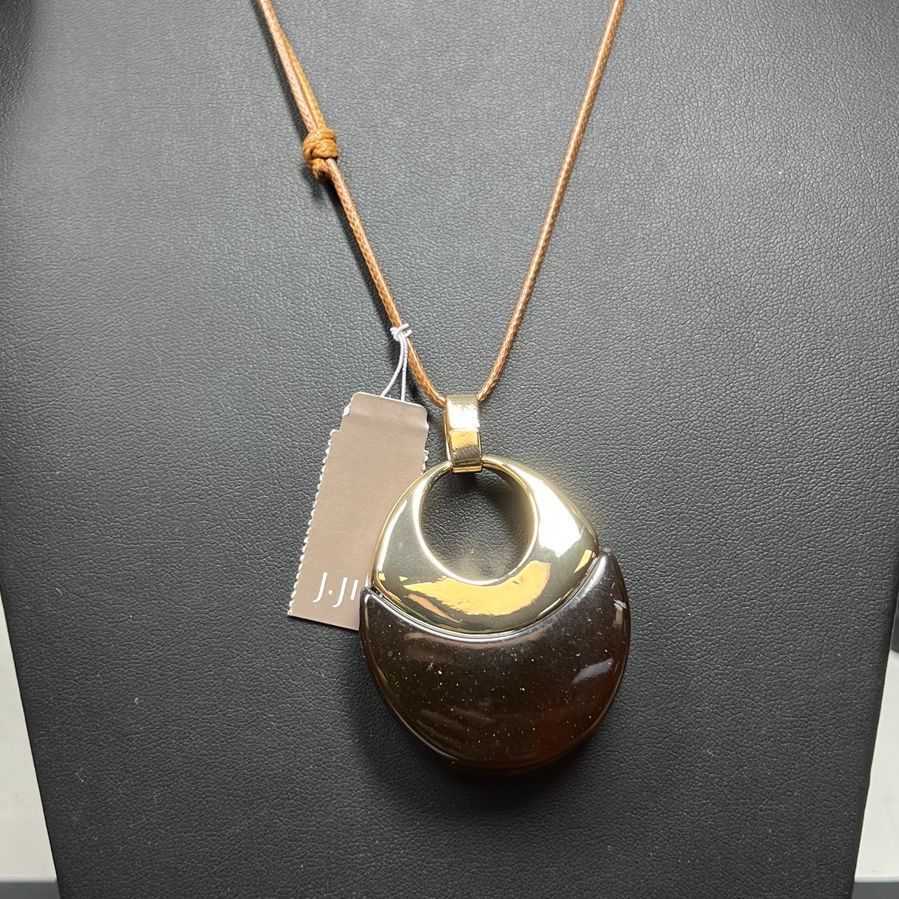 J Jill Brown Pendant Gold tone Necklace