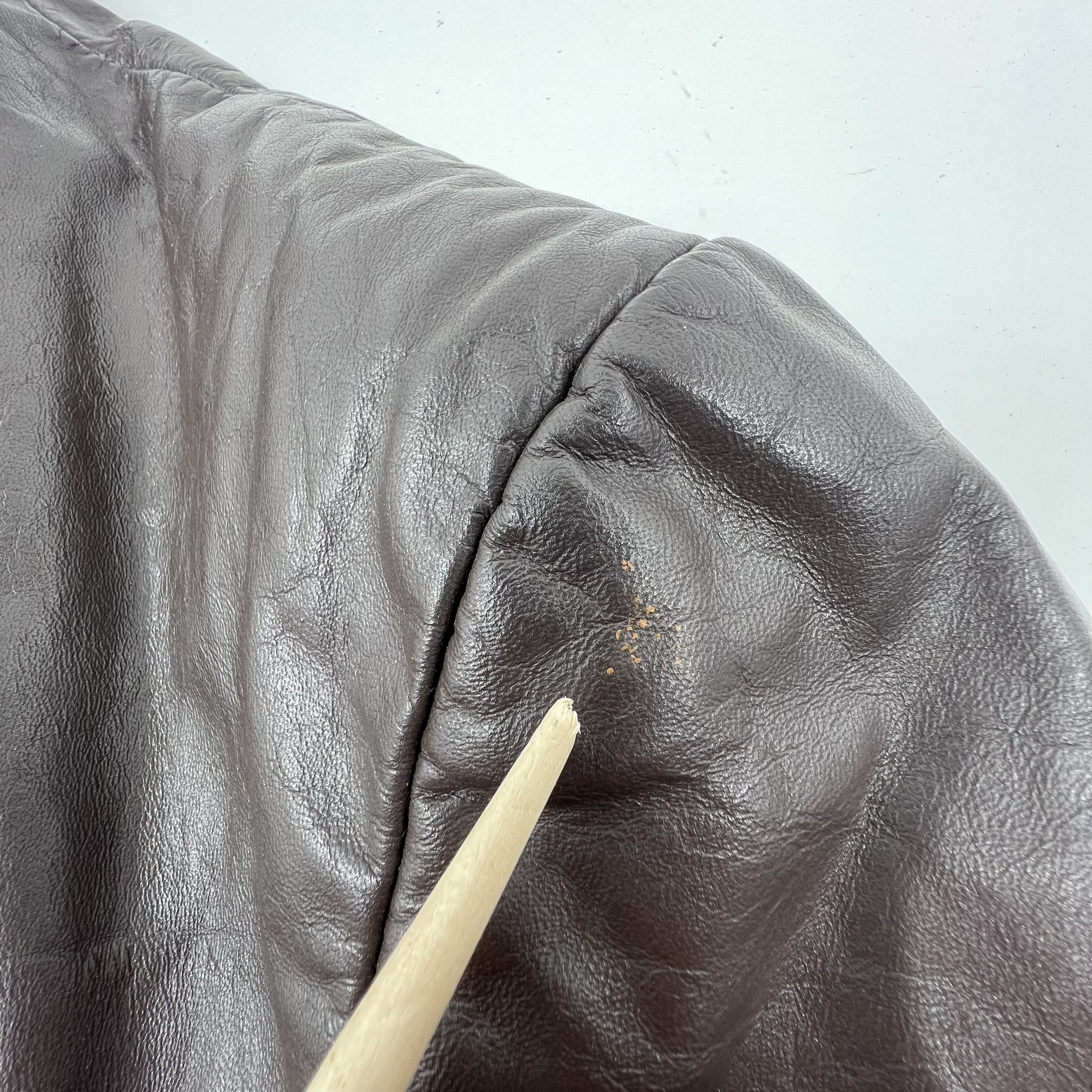 Vintage 70s Clipper Mist Brown Leather Car Coat Jacket Blazer Men's 44L