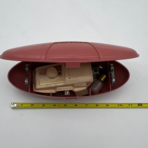 Singer Buttonholer Sewing Machine Attachment Set Pink Rocket Case Vintage