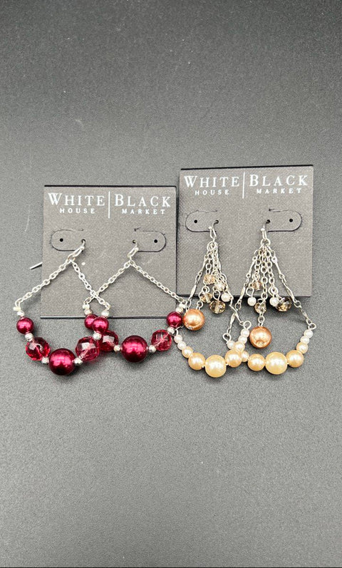 WHBM Jewelry Lot NWT Blue Statement Necklace & Bracelet + 2 Dangle Earrings Set