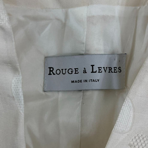 Rouge à Levres Vintage 90s Cream Jacquard Cropped Bolero Jacket Women's 10 NWT