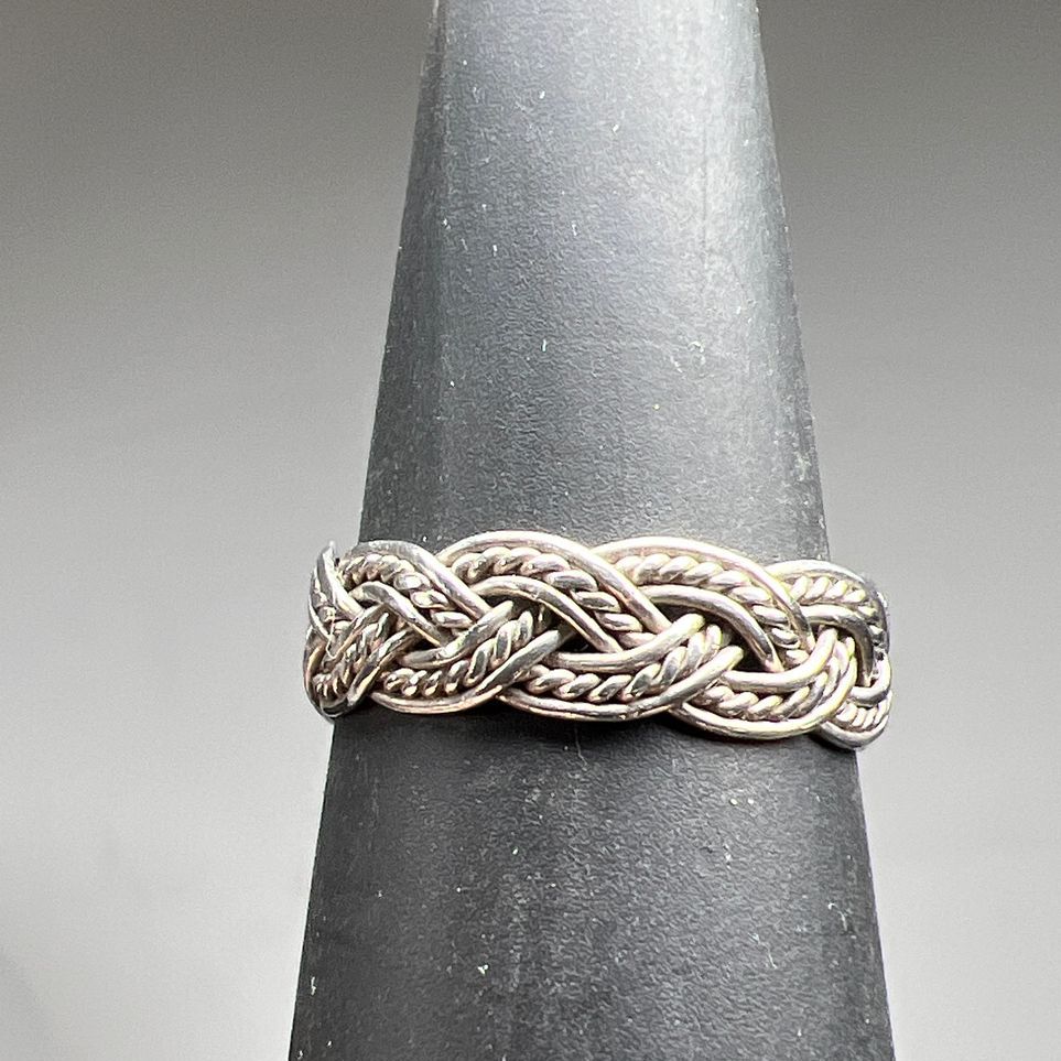 Sterling Silver Braided Band Ring Size 6