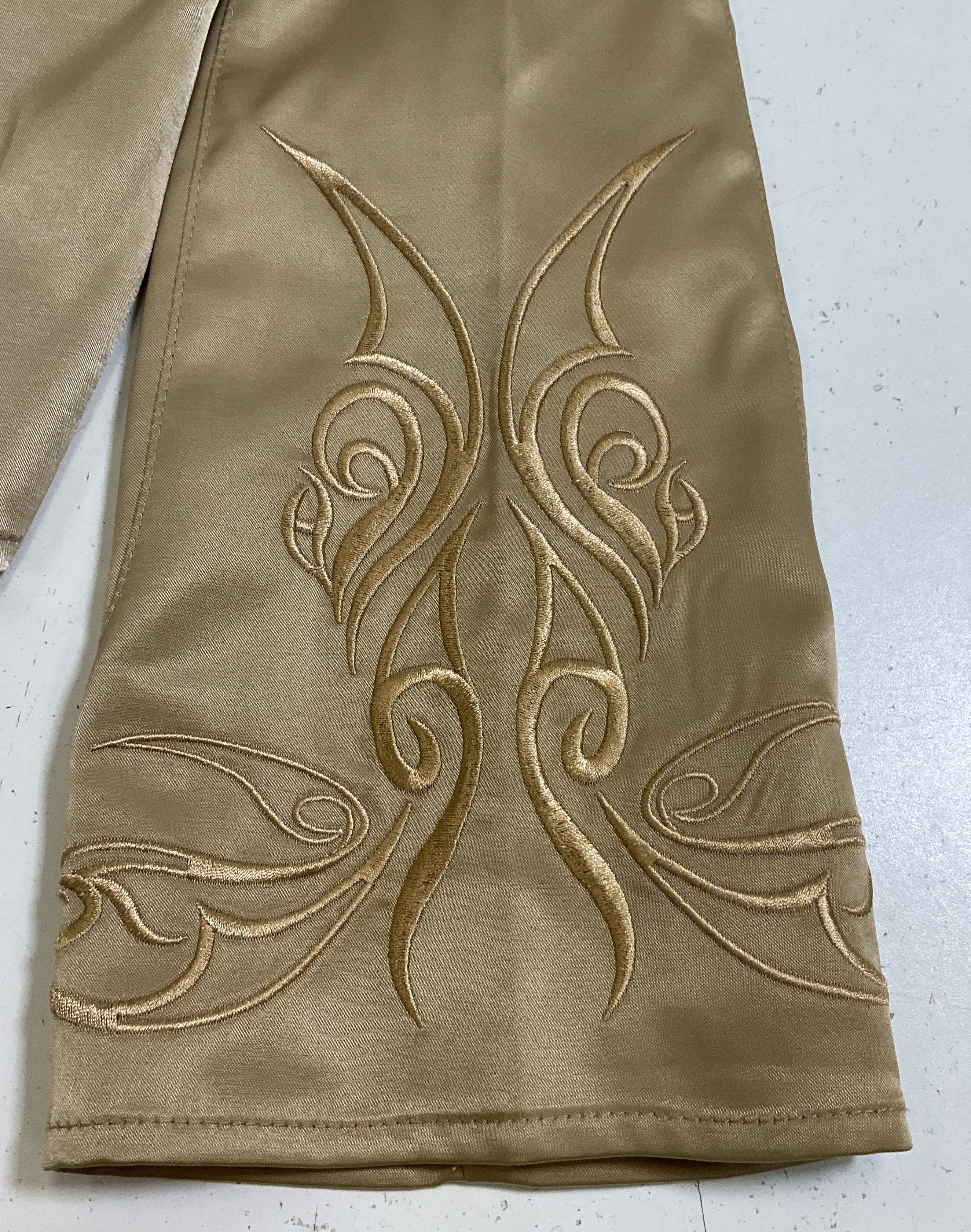 Harley-Davidson Gold Y2K Embroidered Satin Hook Eye Blouse Shirt Women's L