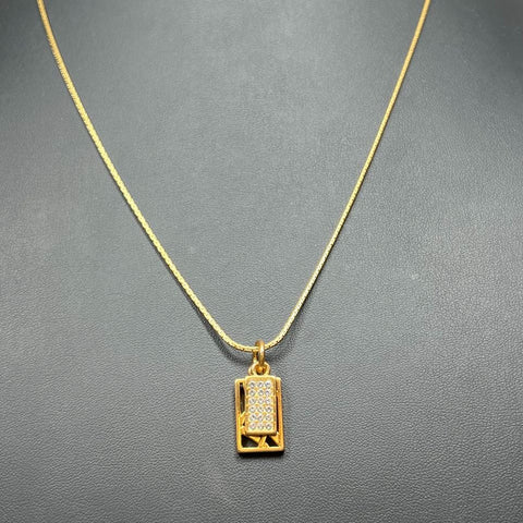 Brighton Gold Tone Rectangle Rhinestone Pendants Necklace