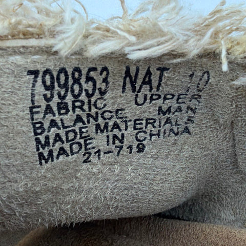 Minnetonka Natural Fabric Frayed Edge Slide Sandals Tan Women's Size 10