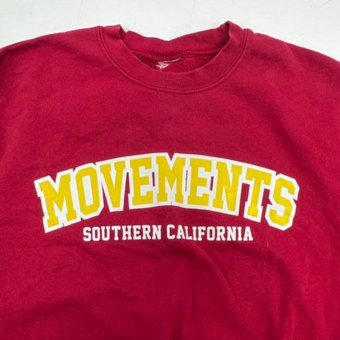 Movements Band Merch Red Crewneck Sweatshirt Southern California Graphic Mens