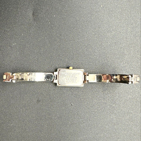 Vintage 1980s Citizen Two-Tone Rectangular Quartz Womens Bangle Watch
