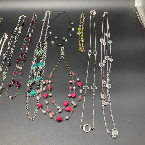 Vintage & Modern Costume Jewelry Lot of 12 Necklaces Faux Pearl Beaded Boho