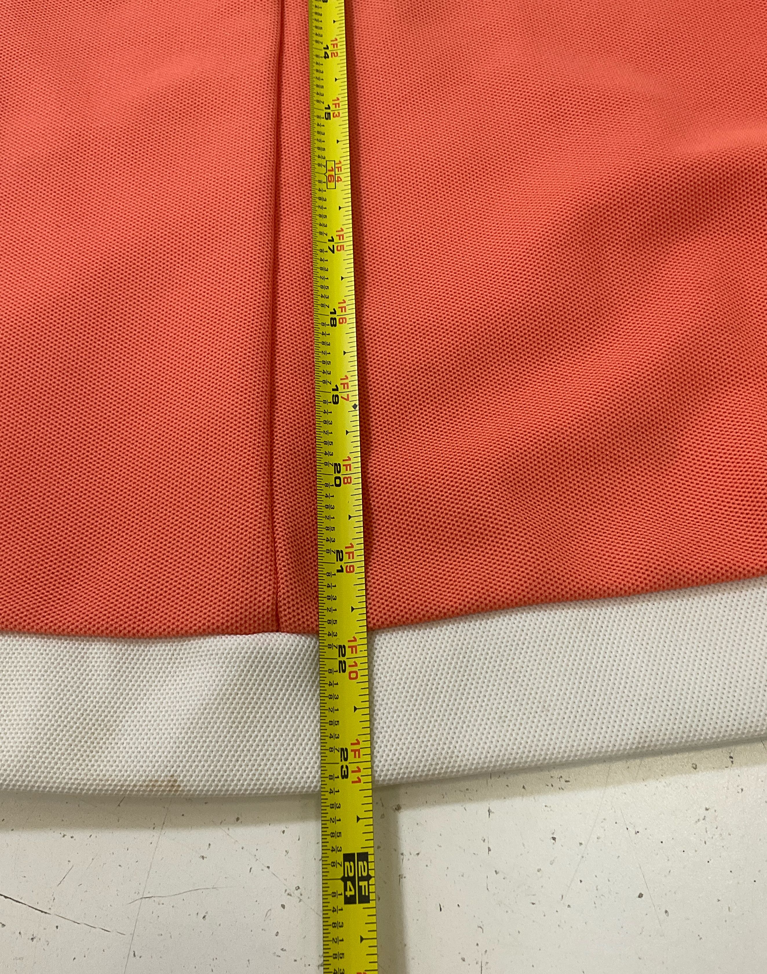 Vintage Girl's Orange Puff Sleeve Polyester Dress White Ruffle Trim Sz 28 Chest