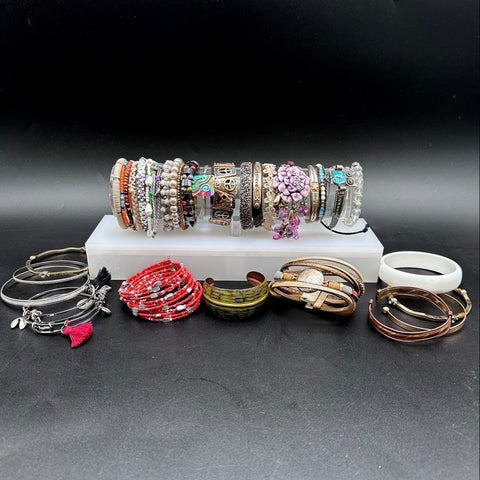 Eclectic Fashion Jewelry Bracelet Lot 35pc Beaded Bangle Cuff Wrap Styles