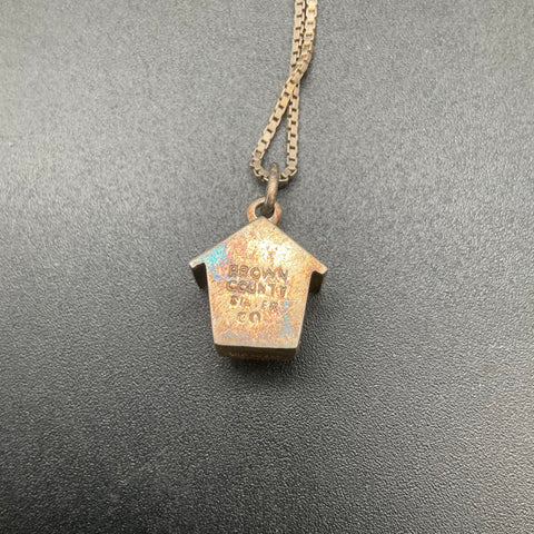 Brown County Silver Co Sterling Silver 925 Birdhouse Charm Necklace 16"