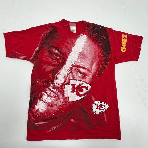 Vintage Y2K Reebok KC Chiefs Tony Gonzalez Big Face Graphic T-Shirt Men's M Red