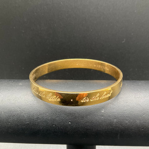 Kate Spade Gold Tone Happily Ever After Idiom Bangle Bracelet Wedding Bridal 8"