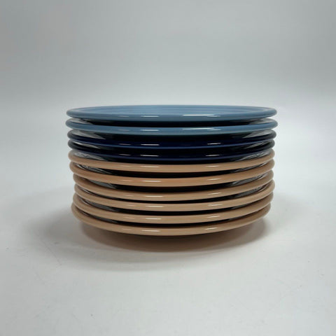 Homer Laughlin Fiesta Salad Plate 10pc Set Cobalt Periwinkle Apricot Modern
